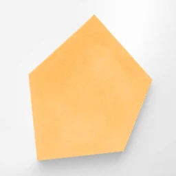 A yellow pentagonal cement tile